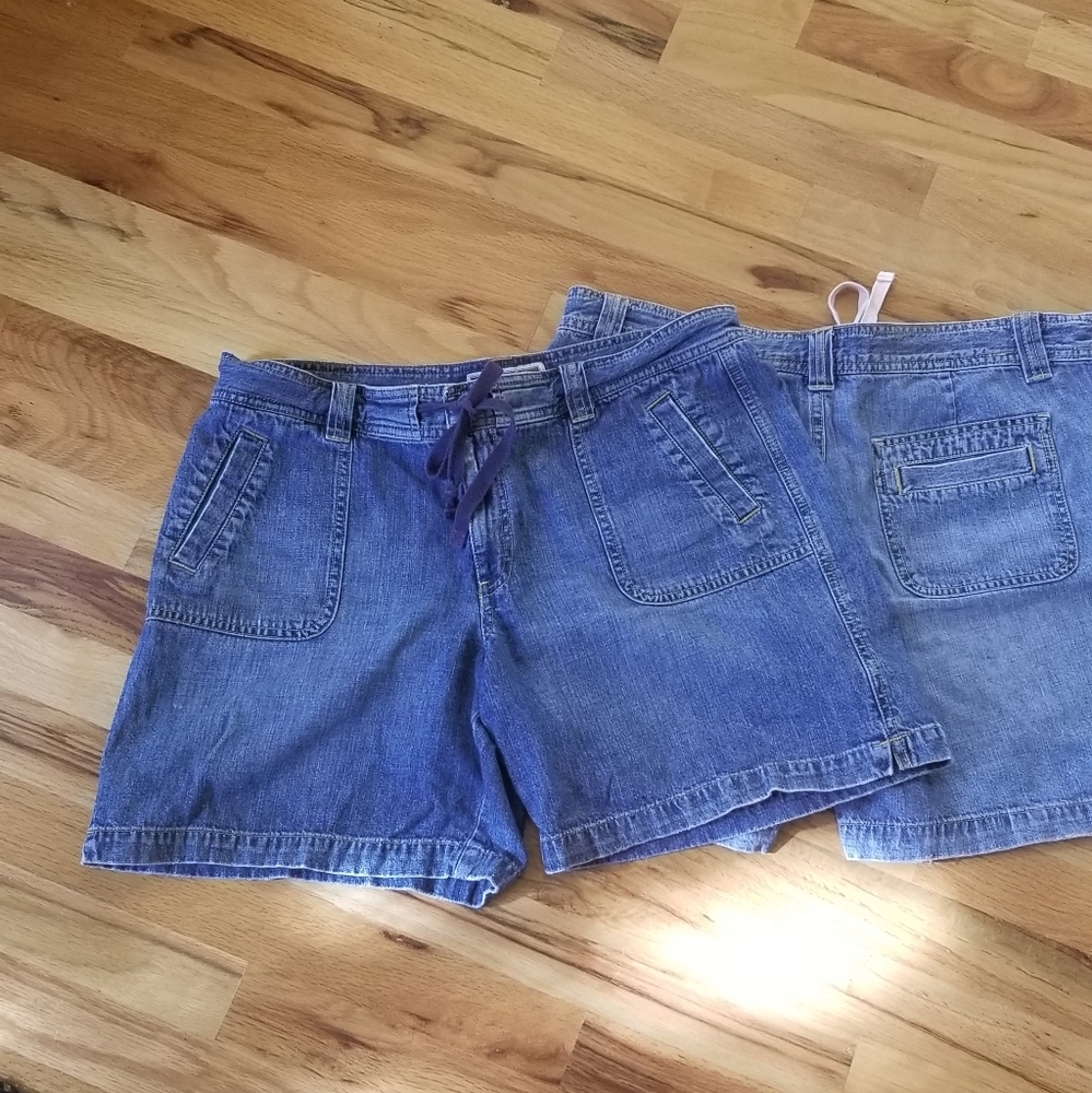 2 Pairs of "Just Below Waist" Blue Jean Shorts